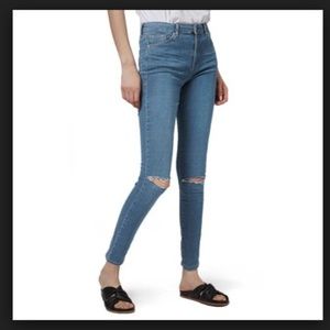 Topshop Moto Leigh Jeans - Ripped Knee